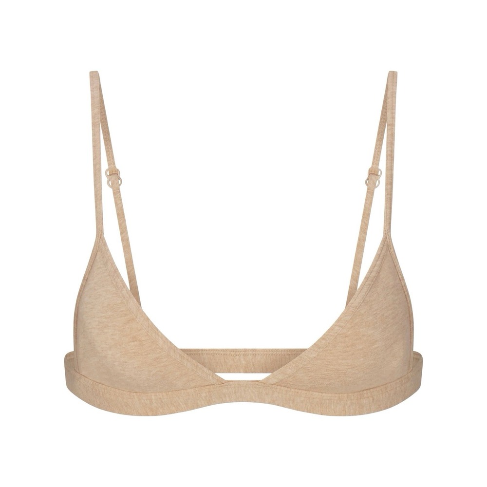 Skims Everyday Cotton Triangle Bralette - New - Clay Heather - Small